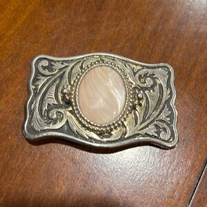 Vintage Western buckle with milky quartz